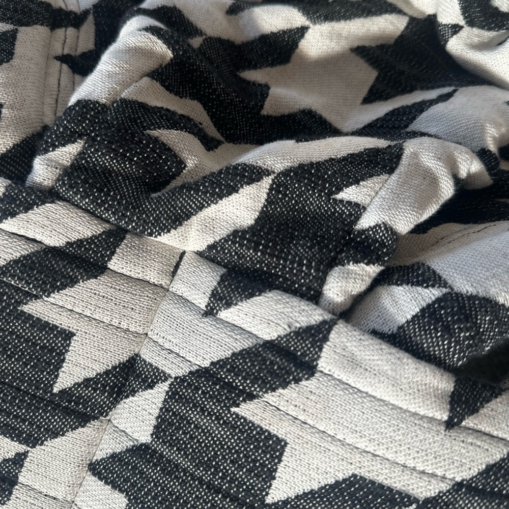 Black and White Geometric Patterned Fabric